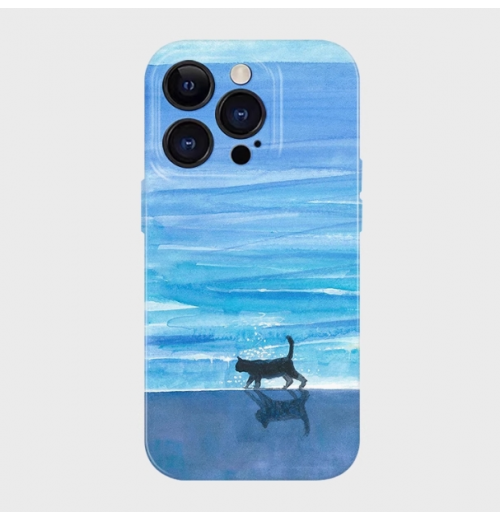 Cat on the beach mobile phone case iPhone mobile phone case anti-slip anti-fall mobile phone case Cat on the beach mobile phone case iPhone mobile phone case anti-slip anti-fall mobile phone case