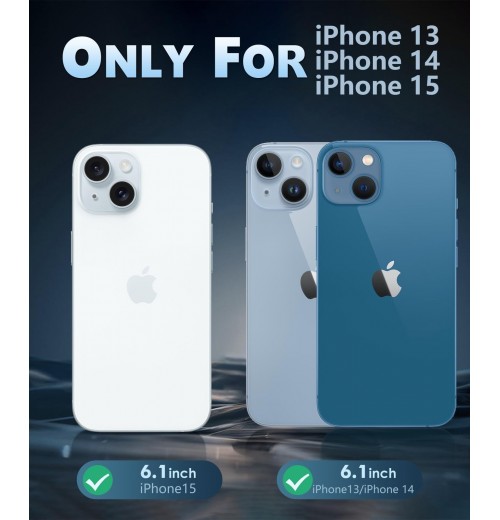 FNTCASE for iPhone 15 Case Clear: 15/14/13 6. 1 inch, A-Clear