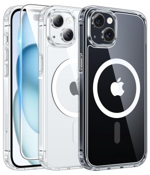 FNTCASE for iPhone 15 Case Clear: 15/14/13 6. 1 inch, A-Clear