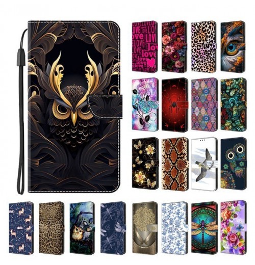 Flower Owl Leopard Wallet Phone Case For Xiaomi 14 15 14T Pro Redmi Note 14 Pro