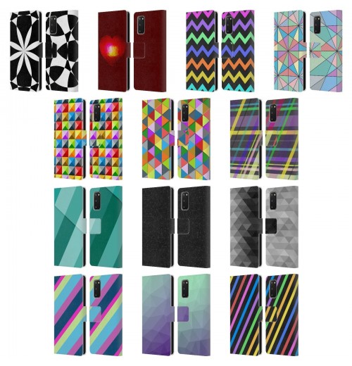 OFFICIAL PLDESIGN GEOMETRIC LEATHER BOOK WALLET CASE COVER FOR SAMSUNG PHONES 1