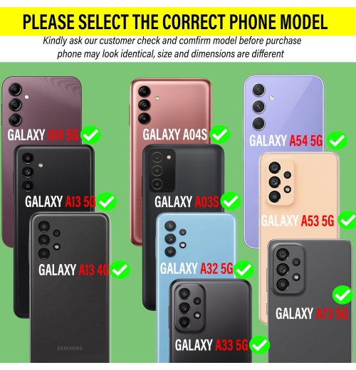 For Samsung Galaxy A16 5G A15 A14 A54 A03S A13 A32 A33 Case Phone Cover + Screen