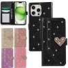 Glitter Diamond Love Card Wallet Phone Case For iPhone 17 Air 16 15 14 Pro Max