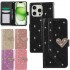 Glitter Diamond Love Card Wallet Phone Case For iPhone 17 Air 16 15 14 Pro Max