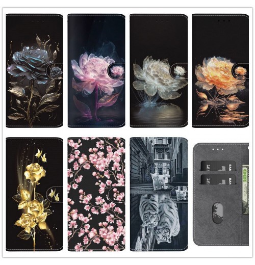 Cat Flower Butterfly Bear Wallet Phone Case for Samsung Note 8 9 10 20 Ultra