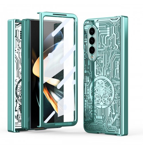 For Samsung Galaxy Z Fold7/Fold6/5/4/3 Fashion Plating Anti-Fall Phone Case+Film