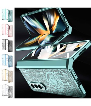 For Samsung Galaxy Z Fold7/Fold6/5/4/3 Fashion Plating Anti-Fall Phone Case+Film