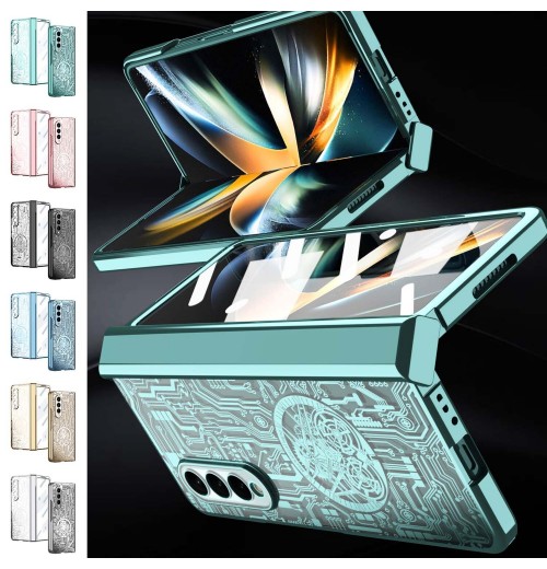 For Samsung Galaxy Z Fold7/Fold6/5/4/3 Fashion Plating Anti-Fall Phone Case+Film