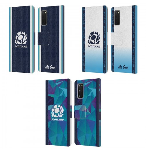 OFFICIAL SCOTLAND RUGBY 2024/25 CREST KIT LEATHER BOOK CASE FOR SAMSUNG PHONES 1