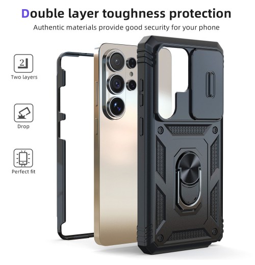 For Samsung Galaxy S26 S25 S24 S23 S22 S21 S20 FE Case Hard Ring Kickstand Cover