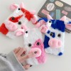 1 Pack Warm Plush Cow Phone Case, Compatible with iPhone