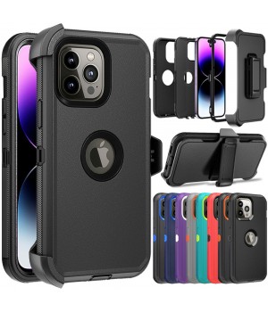 For iPhone 15 14 Pro Max 13 12 11 Case Shockproof Heavy Duty Cover+Belt Clip