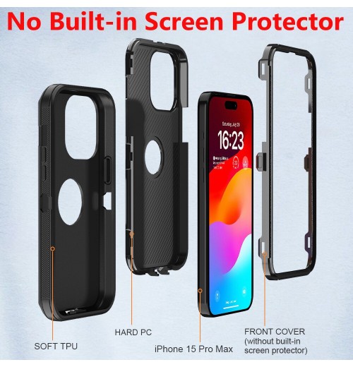 For iPhone 15 Pro Max 14 13 12 11 Pro Max Case Rugged Shockproof Armor Cover