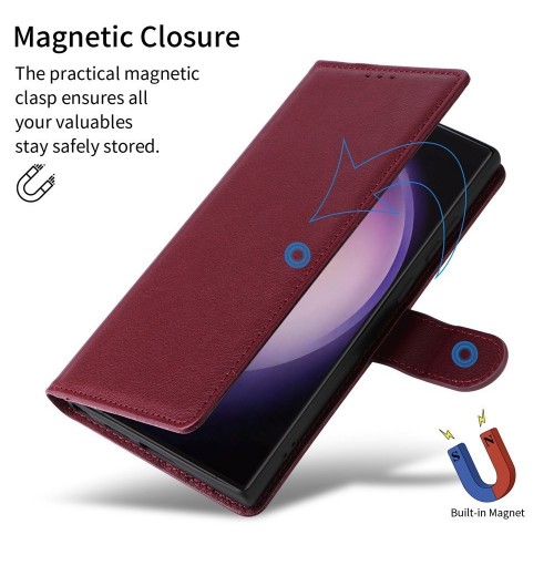 Flip Leather Wallet Phone Case For Samsung S26 S25 S24 S23 FE S22 S21 S20 Ultra