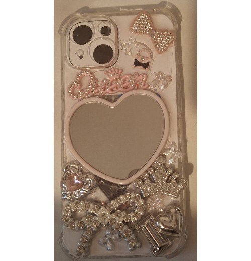 Iphone 5 Phone Case. Junk Case with Mirror and Cute Charms. Unique Design