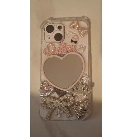 Iphone 5 Phone Case. Junk Case with Mirror and Cute Charms. Unique Design