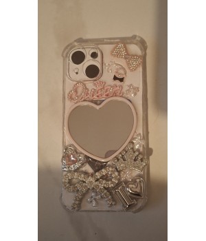 Iphone 5 Phone Case. Junk Case with Mirror and Cute Charms. Unique Design