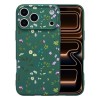 Case Floral para iPhone 17 Pro Max Silicone Líquida Verde Oscuro/Rama Floral