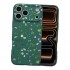Case Floral para iPhone 17 Pro Max Silicone Líquida Verde Oscuro/Rama Floral