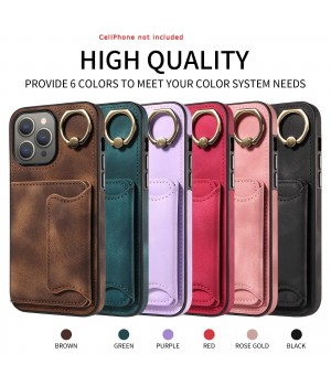 Slim Dual Bracket Leather Case Compatible with Samsung & iPhone 15 Pro Max