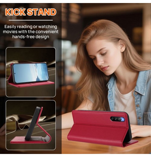 PU Leather Multifunctional Flip Phone Case Cover For Sony Xperia 10 IV