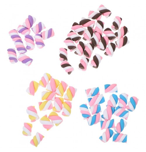 60 Pcs Cotton Candy Pottery Mobile Phone Shell Pencil Case Storage Box