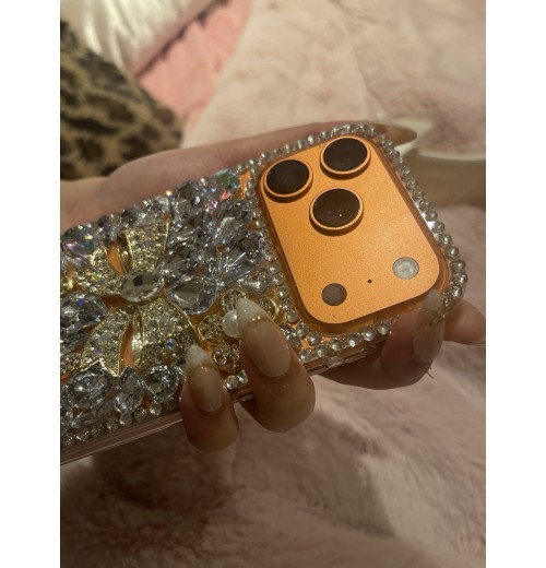 Luxury Rhinestone iPhone 17 Pro Case Bling Crystal Diamond Flower Bow Cover