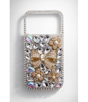 Luxury Rhinestone iPhone 17 Pro Case Bling Crystal Diamond Flower Bow Cover