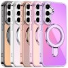 For Galaxy S25 FE Case Transparent Chrome Rotaional Magnetic Ring Stand Cover