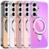 For Galaxy S25 FE Case Transparent Chrome Rotaional Magnetic Ring Stand Cover