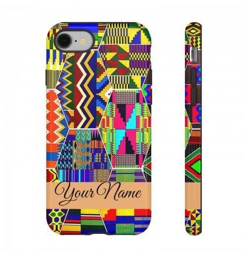 Personalized African Patchwork Phone Case, Colorful and Customized Phone Cover