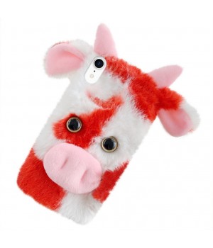 1pc Fluffy Plush Cow Mobile Phone Case Protector Compatible with the