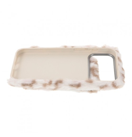 Leopard Fluffy Phone Case Compatible for iPhone 17Pro Max - Soft Plush Non Slip