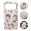 Leopard Fluffy Phone Case Compatible for iPhone 17Pro Max - Soft Plush Non Slip