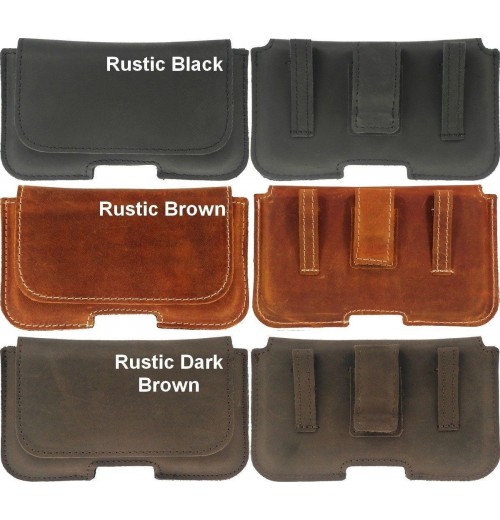 RICARDSSON MADE OF COWHIDE HOLSTER POUCH WITH BELT CLIP AND LOOP CASE FOR PHONE