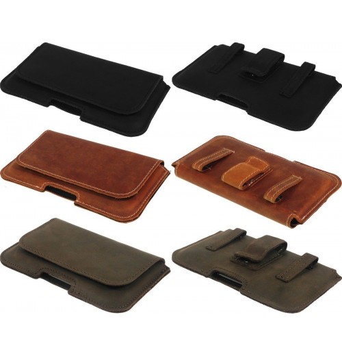 RICARDSSON MADE OF COWHIDE HOLSTER POUCH WITH BELT CLIP AND LOOP CASE FOR PHONE