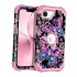 for Case 3 in 1 Shockproof Heavy Duty Rugged iPhone 16e Diamond Pink Butterfly