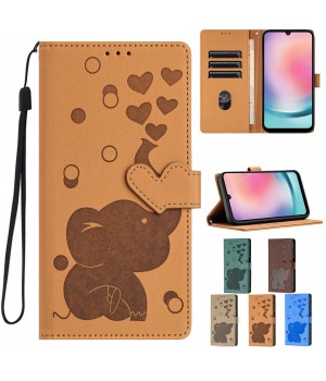Elephant Wallet Phone Case For Samsung A56 A36 A26 A25 A16 A55 A14 A15 A05 A34