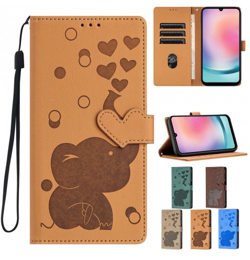Elephant Wallet Phone Case For Samsung A56 A36 A26 A25 A16 A55 A14 A15 A05 A34