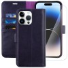 MONASAY Wallet Case for iPhone 14 Pro 5G, Glass Screen 14 pro, Purple