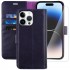 MONASAY Wallet Case for iPhone 14 Pro 5G, Glass Screen 14 pro, Purple