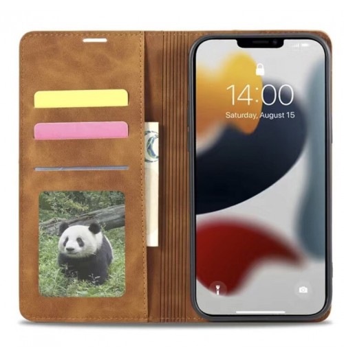 Black iPhone 13 Case Premium PU Leather Phone Case With Card Holder Black