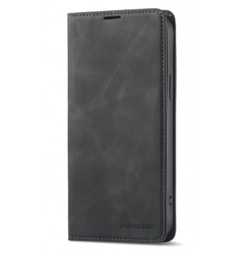 Black iPhone 13 Case Premium PU Leather Phone Case With Card Holder Black