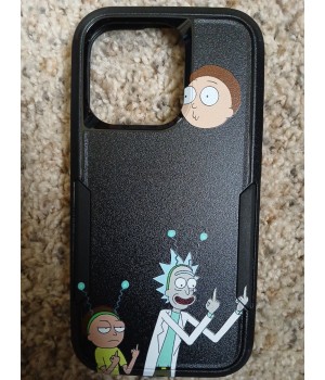 Iphone 14Pro Rick And Morty Friendly Gesture Fashion Phone Case Black