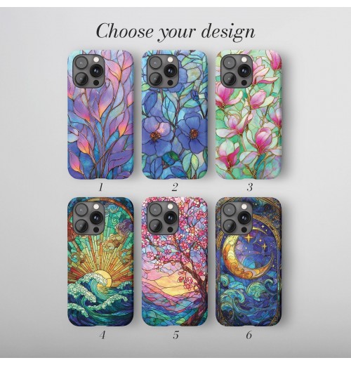 Personalised Phone Case for iPhone 17 16 15 14 13 Pro Max Cover Stained Glass