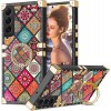 Phone Case for Samsung Galaxy S22+, Floral Print Cover with Ring Holder Stand