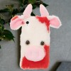 1pc Fluffy Plush Cow Mobile Phone Case Protector Compatible with iPhone