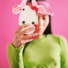 1pc Fluffy Plush Cow Mobile Phone Case Protector Compatible with iPhone