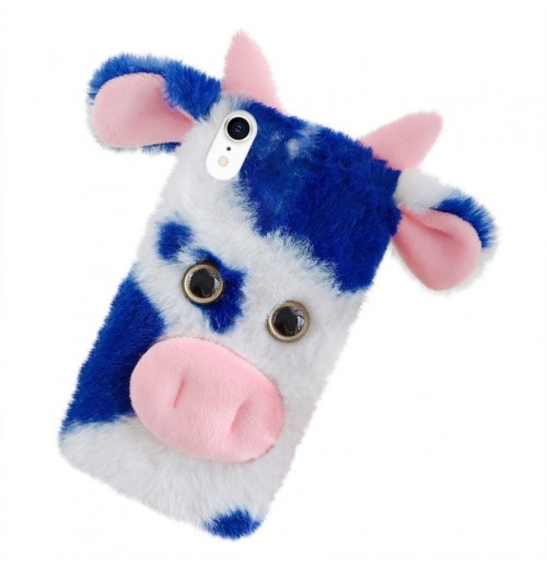 1pc Fluffy Plush Cow Mobile Phone Case Protector Compatible with the