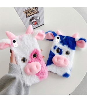 1pc Fluffy Plush Cow Mobile Phone Case Protector Compatible with the